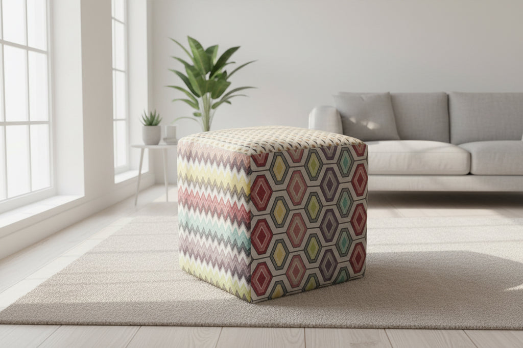 Unicity multi-fabric Pouf.