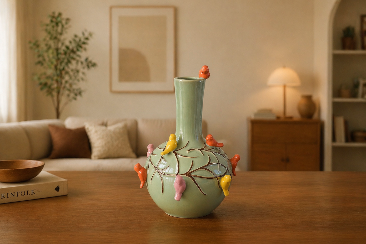 Green Bird Vase