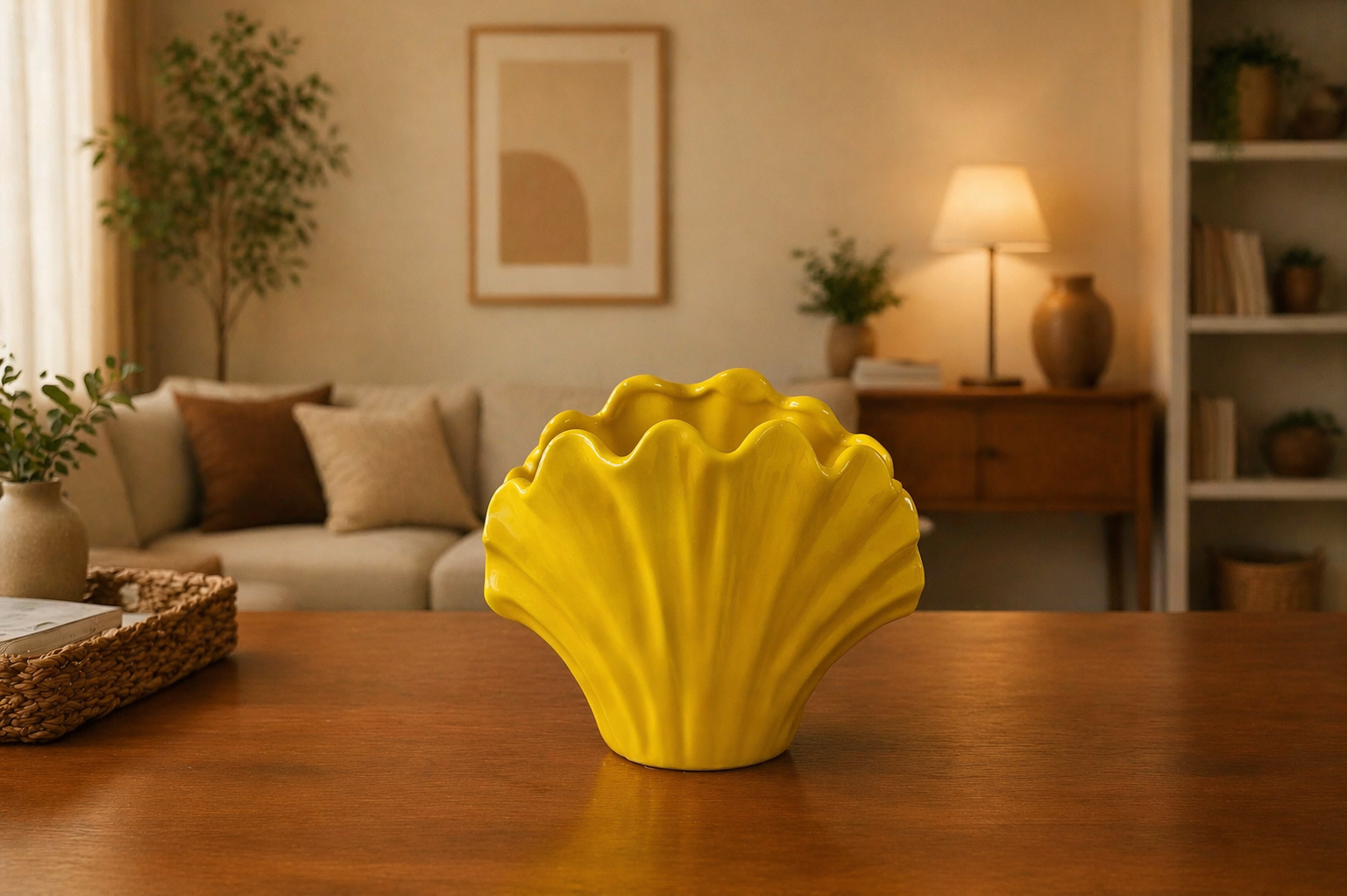 Yellow Shell Vase