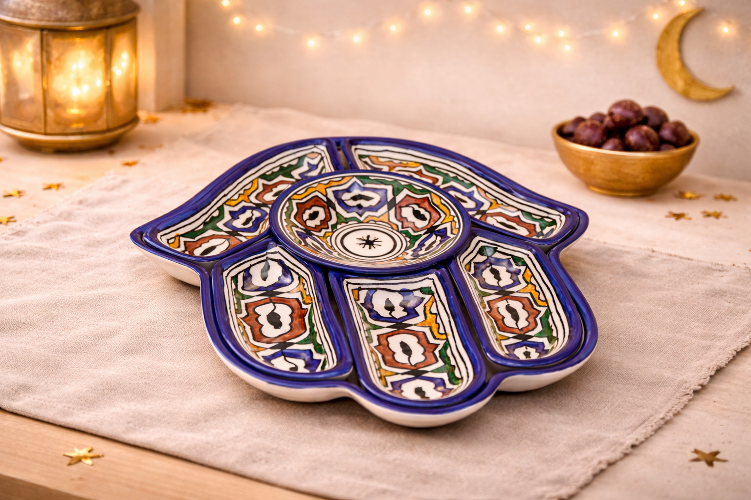 Moroccan Hamsa Serving Tray