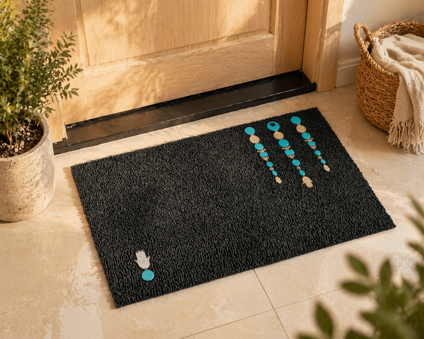 Beaded doormat