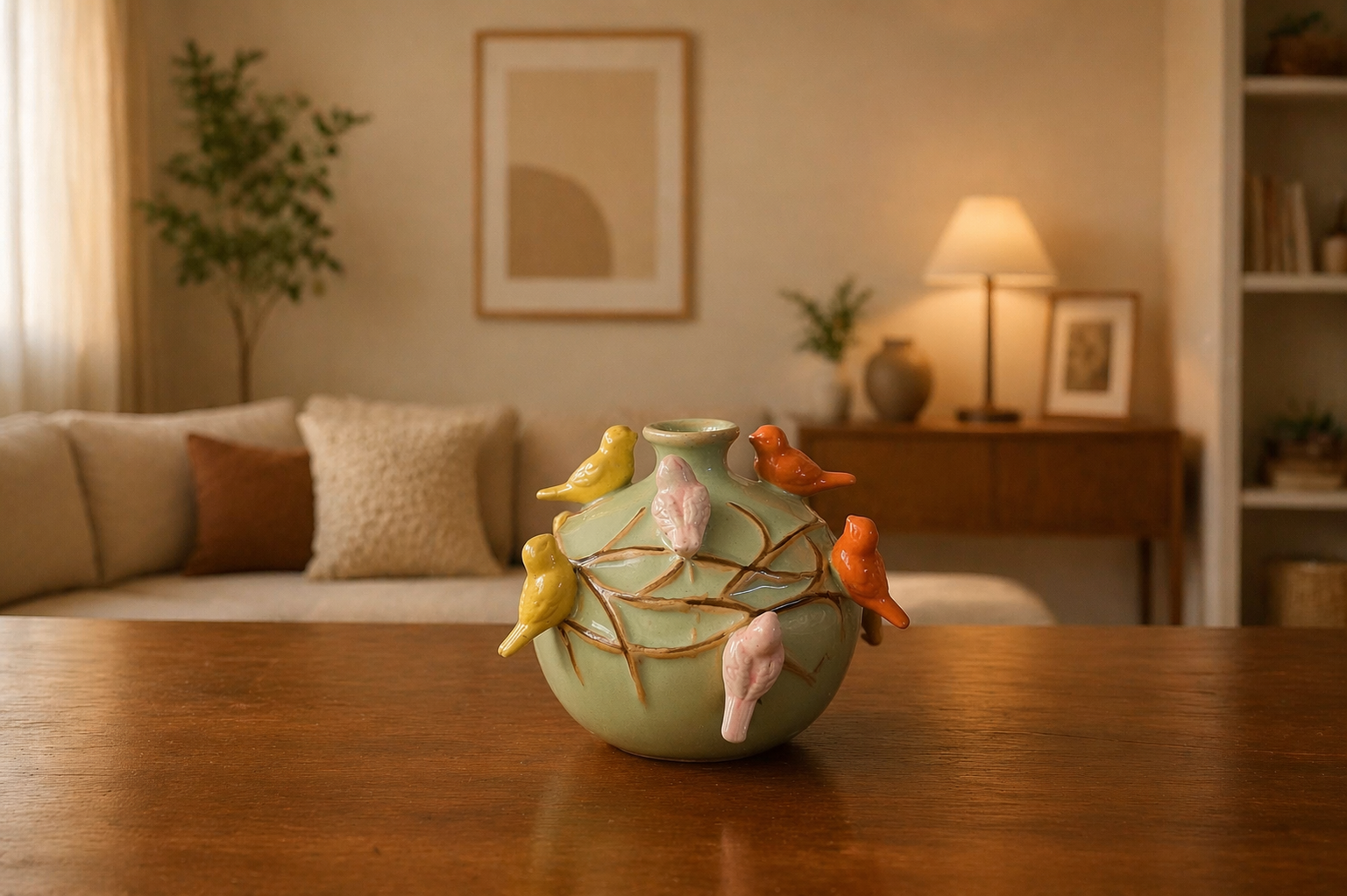 Green Bird Vase