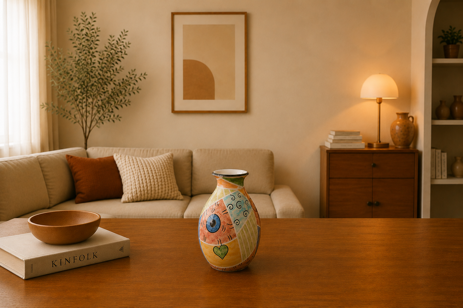 Ceramic	Hand Painted vase XS