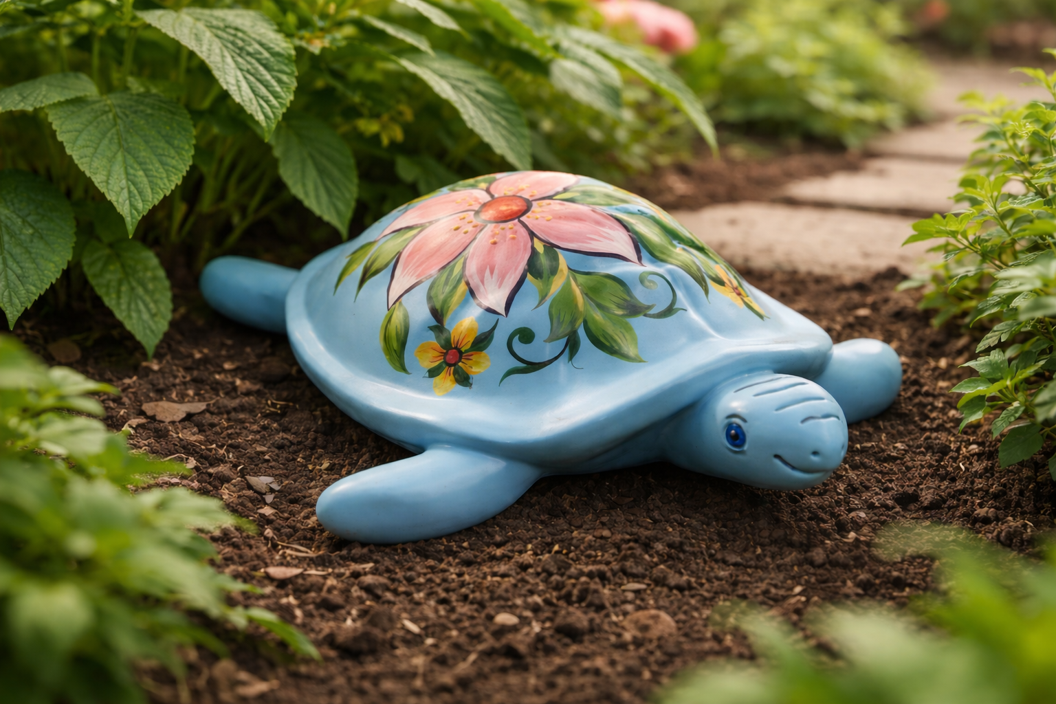 Hand-Painted Ceramic Turtle