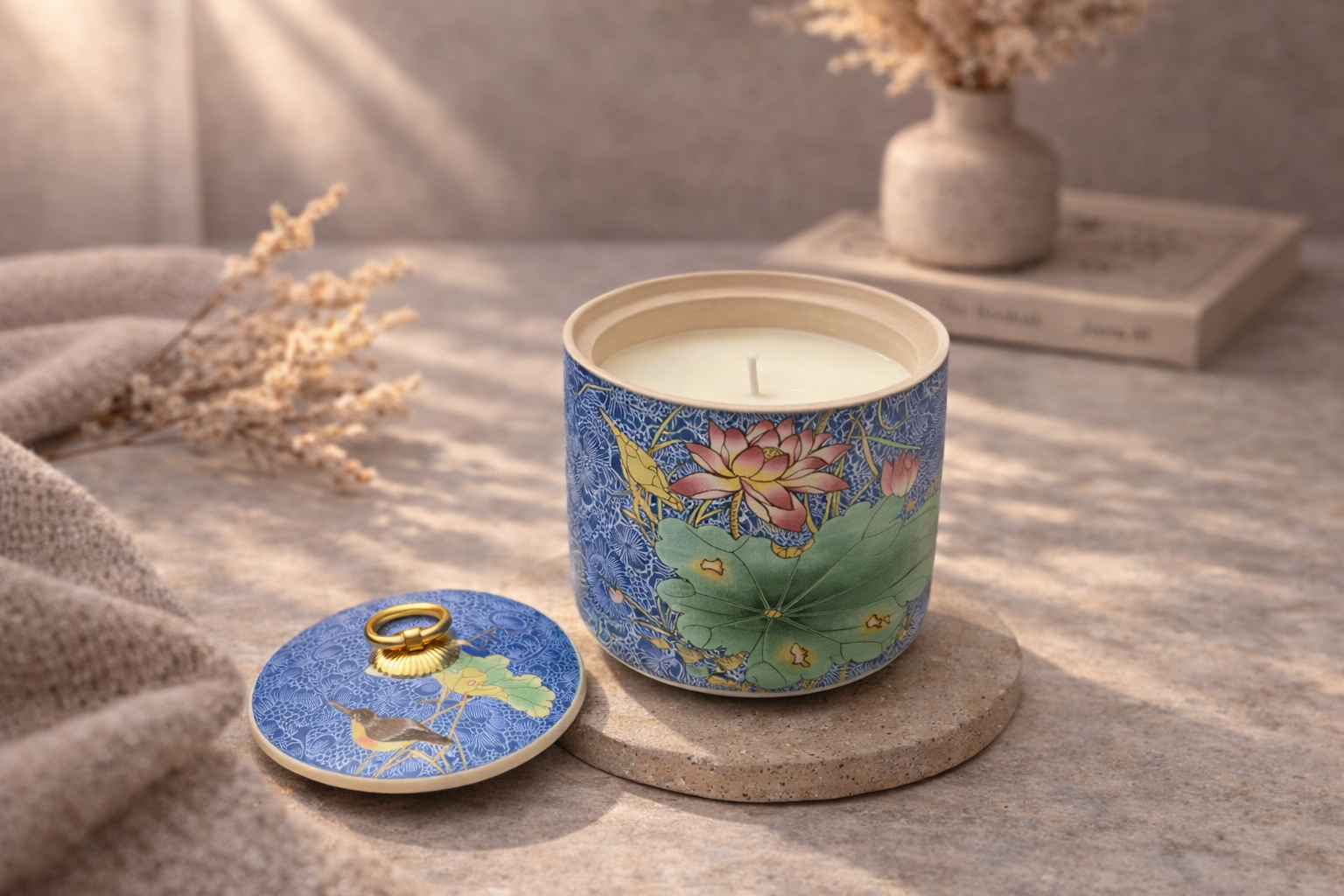 Floral Ceramic Candle Jar