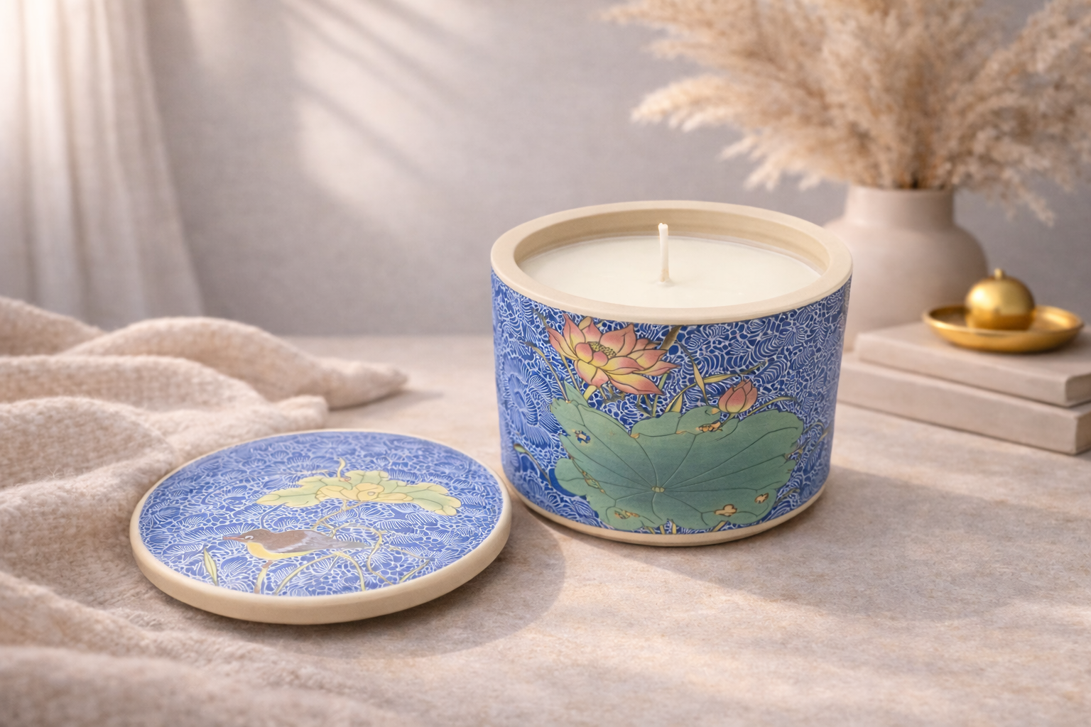 Floral Ceramic Candle Jar