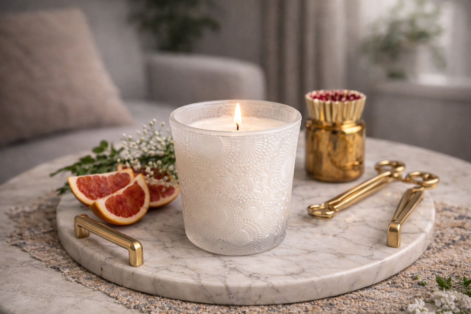 Frosted Glass Candle