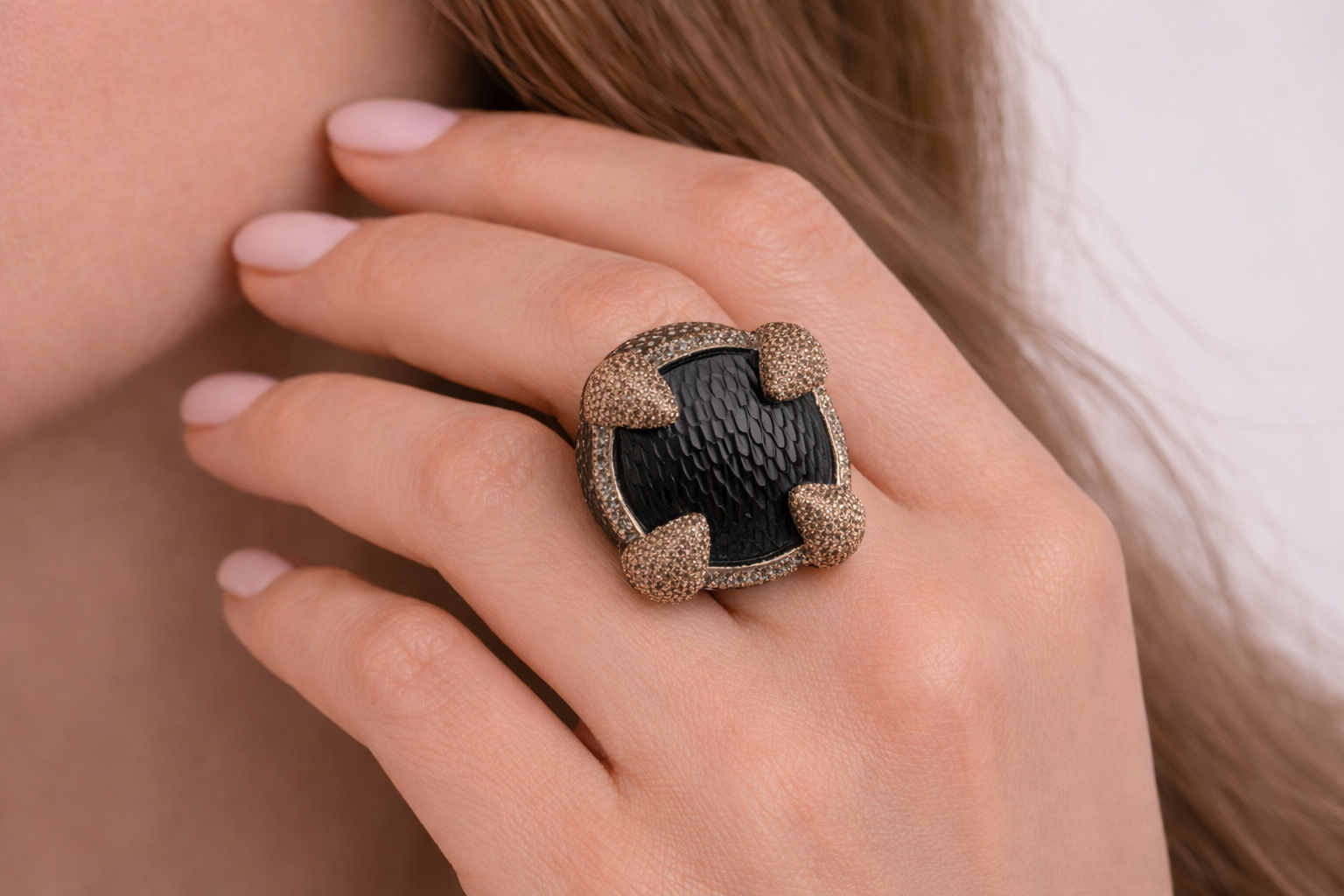 Bold Black Statement Ring