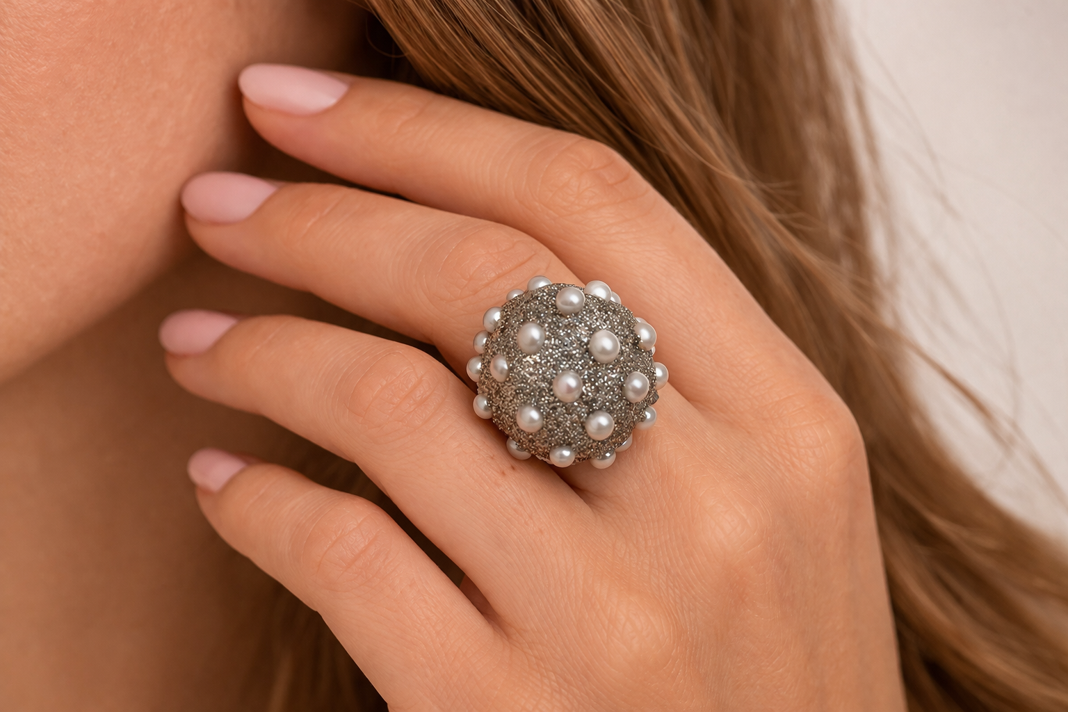 Vintage Pearl Cluster Ring