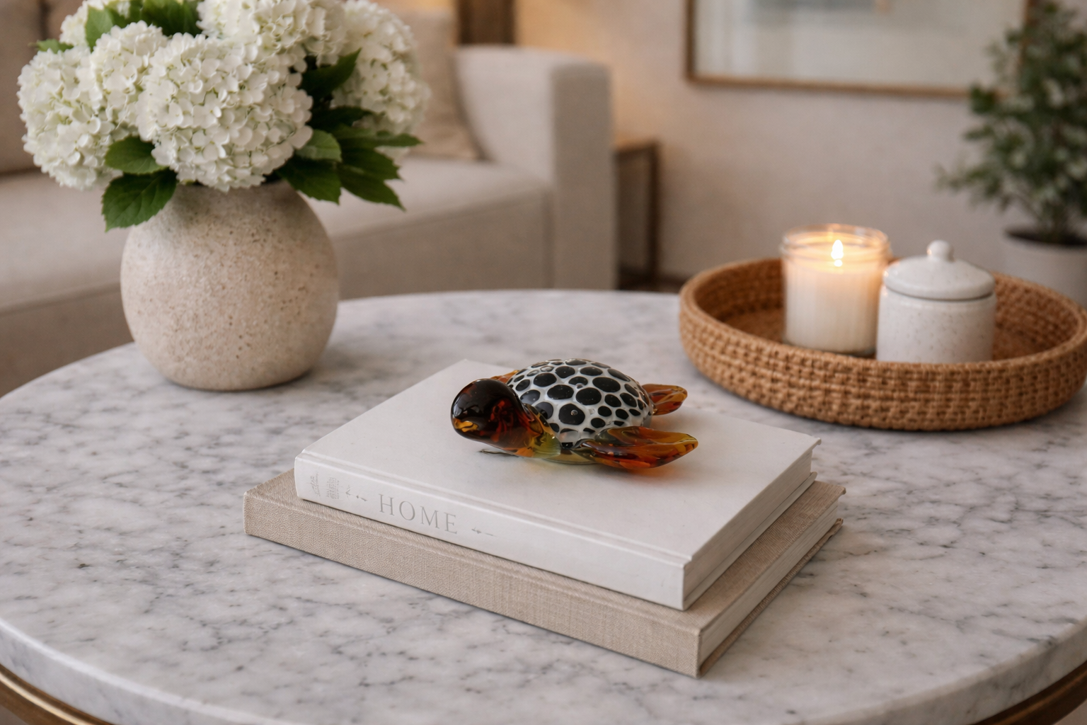 Glass turtle decor