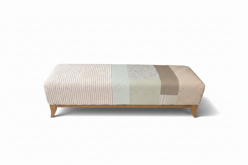 Modern Patchwork Fabric Bench