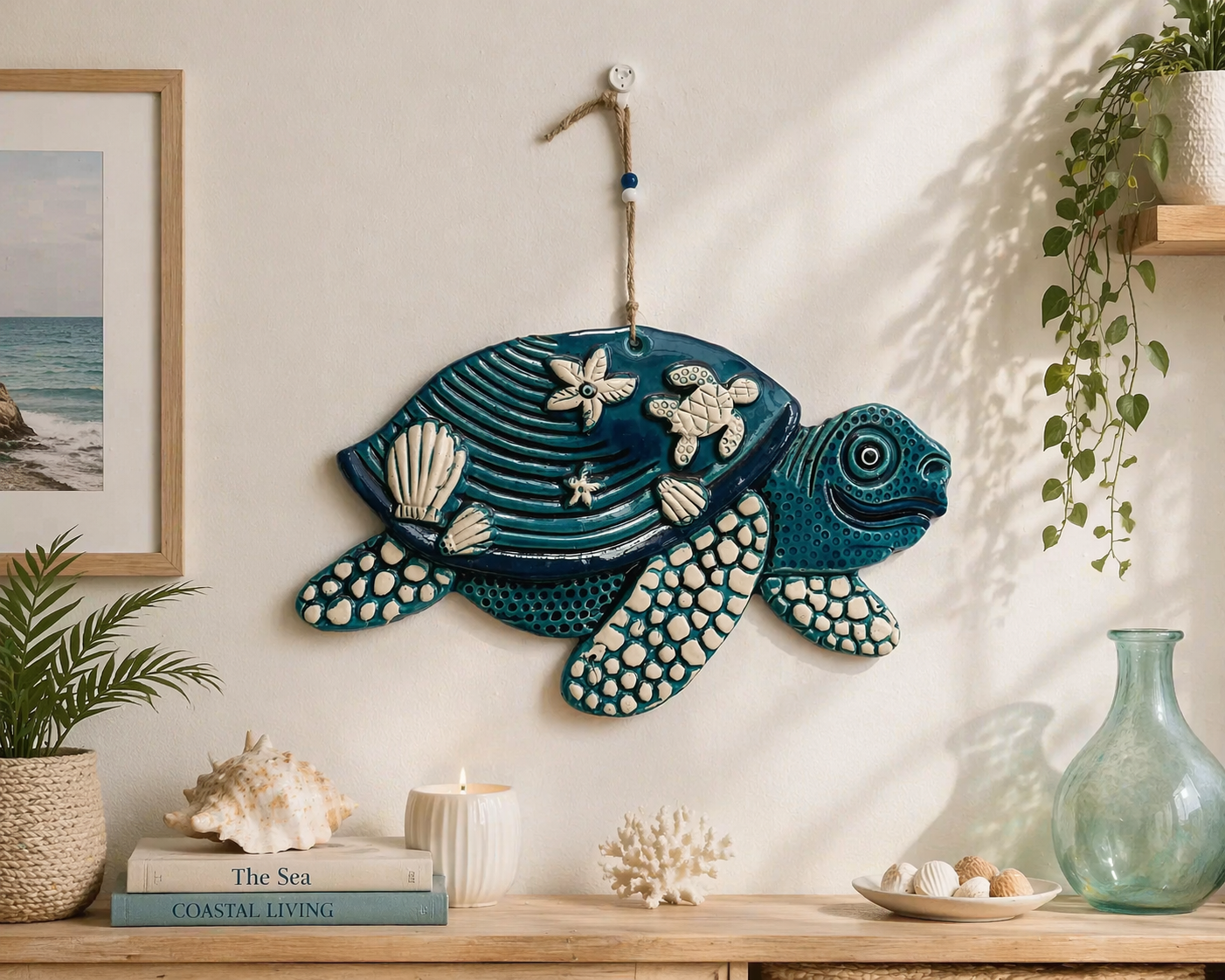 Sea Turtle Ceramic Wall Accessory