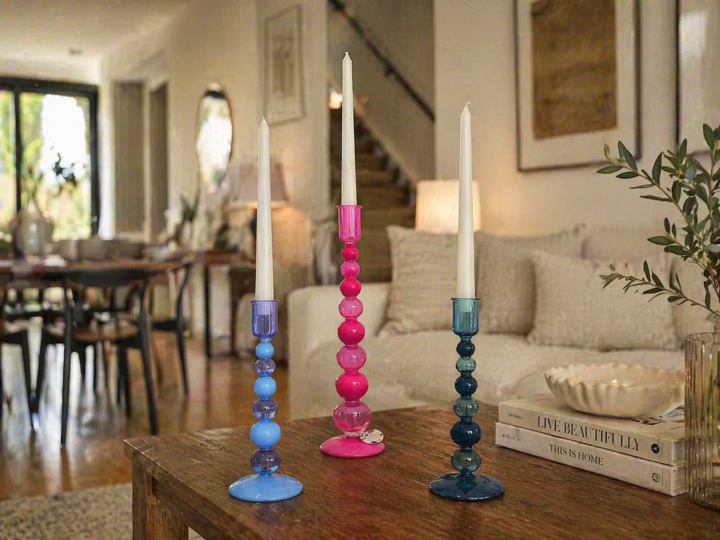 Bubble Glass Candle Holders