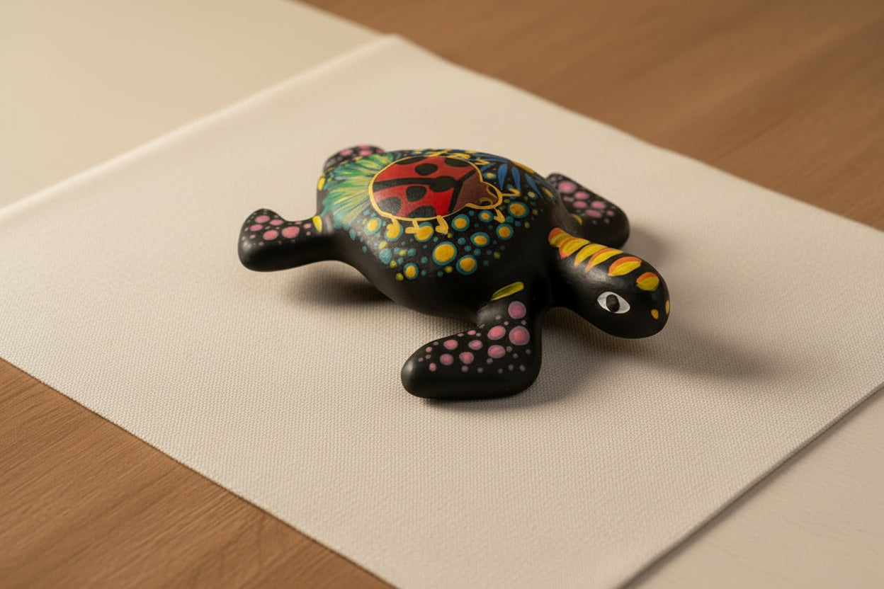 Hand-Painted Folk Art Turtle