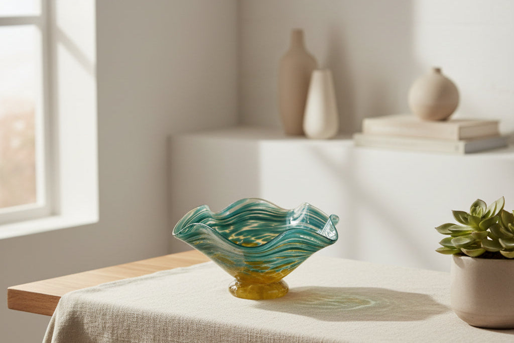 Hand-Blown Art Glass Bowl