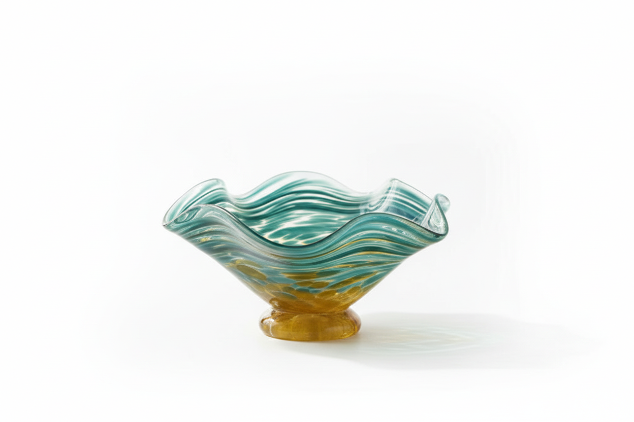Hand-Blown Art Glass Bowl