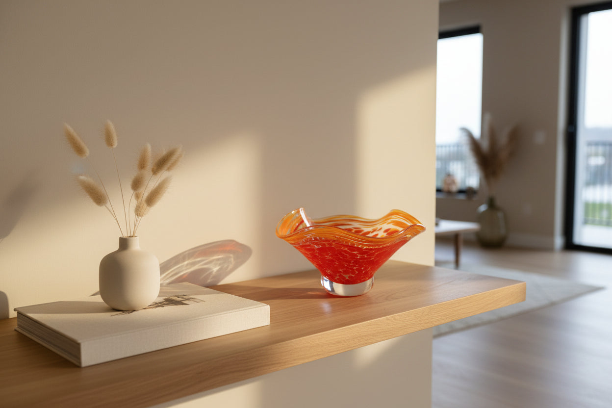 Hand-Blown Art Glass Bowl