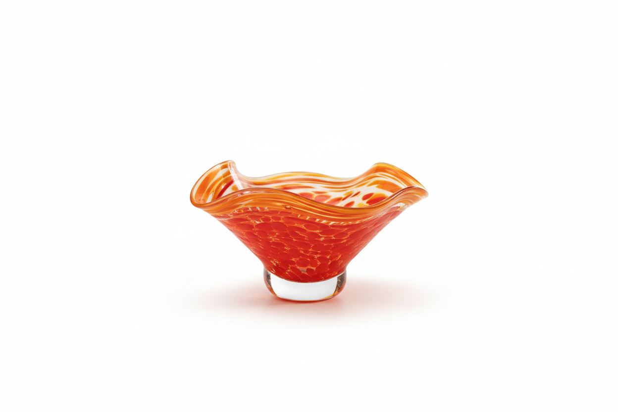 Hand-Blown Art Glass Bowl