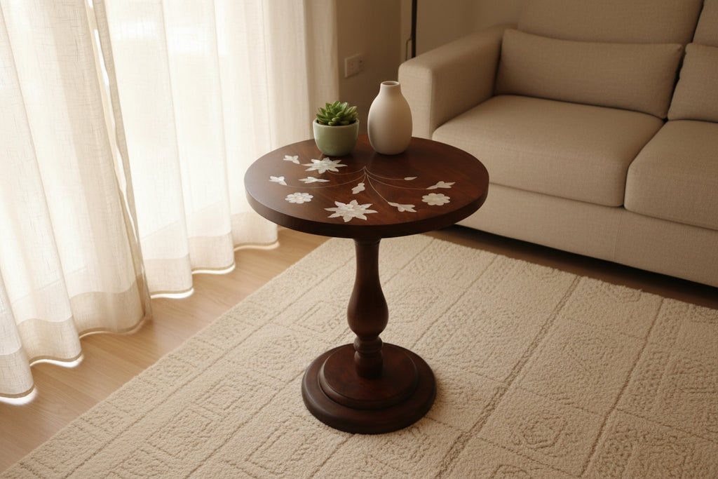 Mother-of-Pearl Inlay Side Table