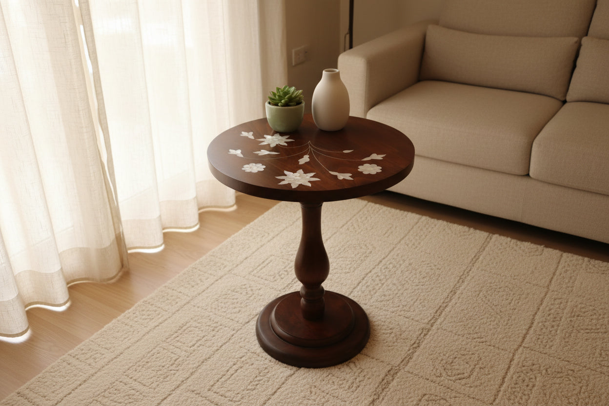 Mother-of-Pearl Inlay Side Table