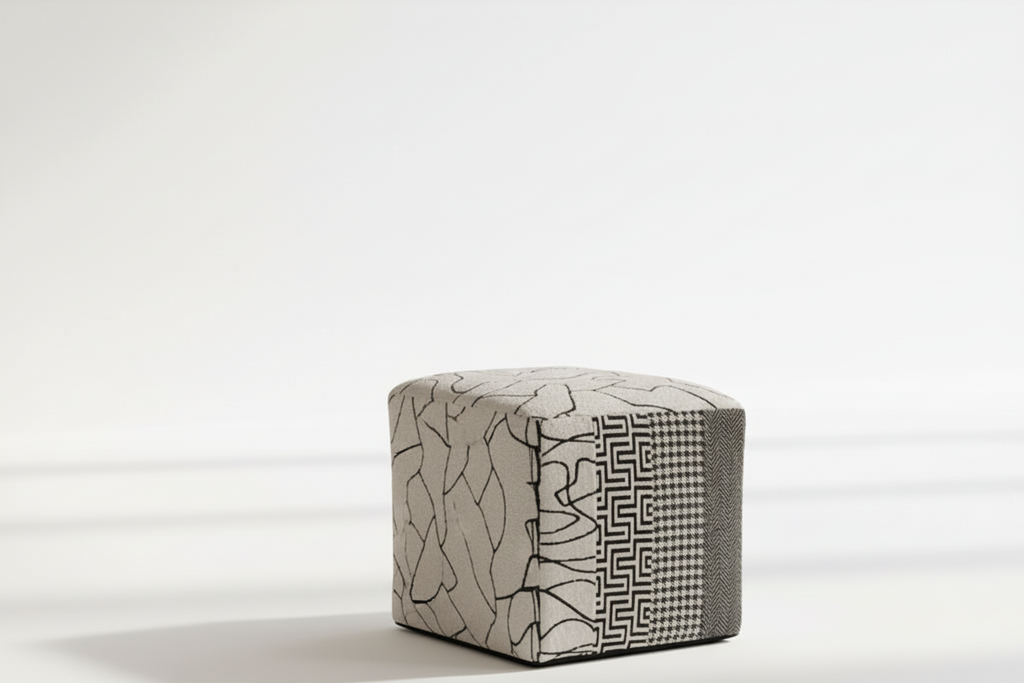Unicity multi-fabric Pouf.