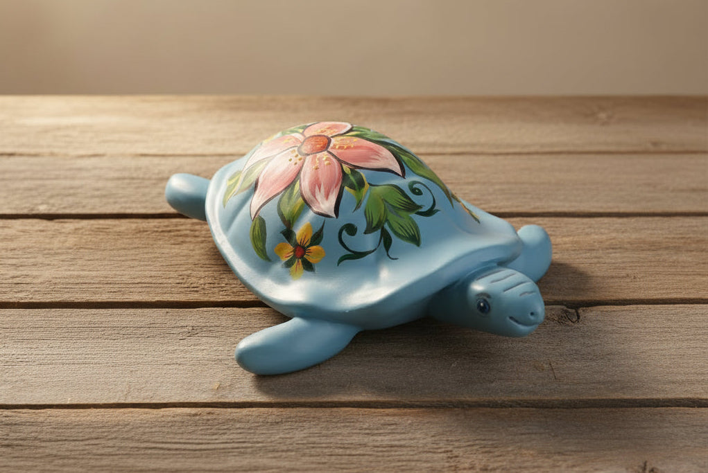 Hand-Painted Ceramic Turtle