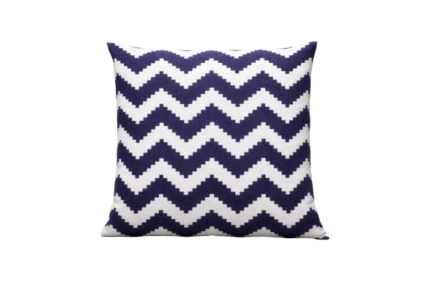 Navy & White Pattern Cushion