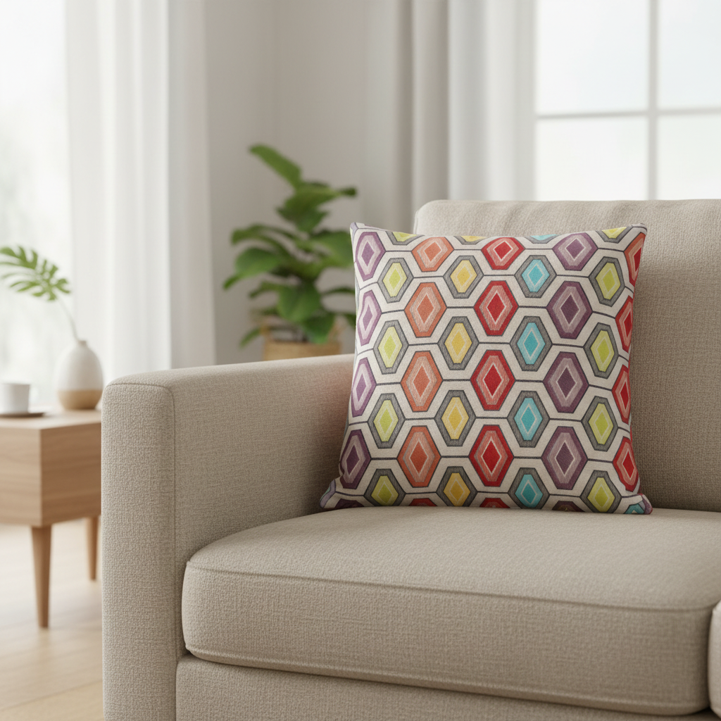 Geometric Multicolor Cushion