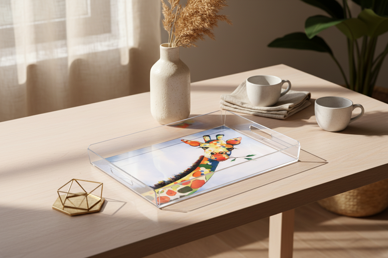 Colorful Giraffe Acrylic Serving Tray